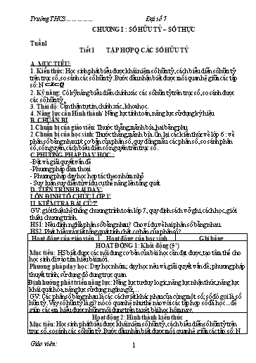 Giáo án theo công văn 3280 môn Đại số 7 cả năm