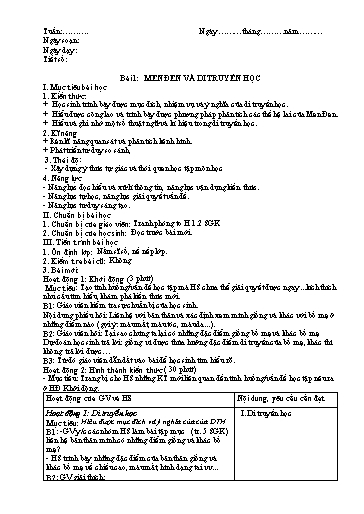 Giáo án theo Công văn 3280 Sinh học Lớp 9 cả năm