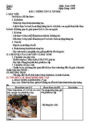 Giáo án theo Công văn 3280 Tin học 6 cả năm