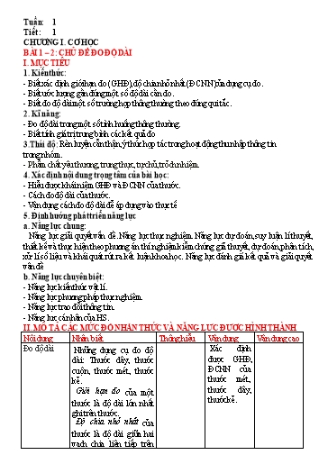 Giáo án theo Công văn 3280 Vật lí 6 cả năm