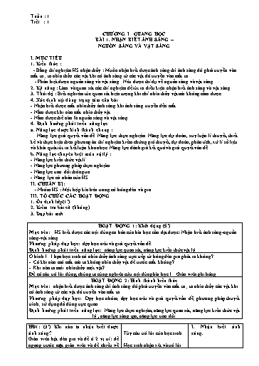 Giáo án theo Công văn 3280 Vật Lý Lớp 7 cả năm