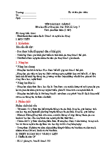 Giáo án theo Công văn 5512 Địa lý 7 cả năm