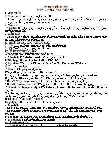 Giáo án theo công văn 5512 học kì 2 Hình học Lớp 7