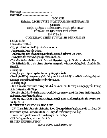 Giáo án theo Công văn 5512 Lịch sử Lớp 8 học kì 2
