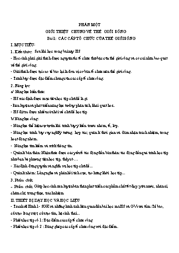 Giáo án theo Công văn 5512 Sinh học Lớp 10 cả năm