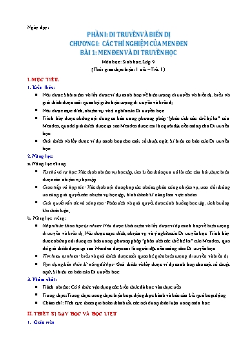 Giáo án theo Công văn 5512 Sinh học Lớp 9 cả năm