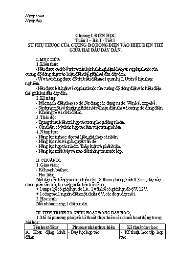 Giáo án theo Công văn 5512 Vật lí Lớp 9 cả năm