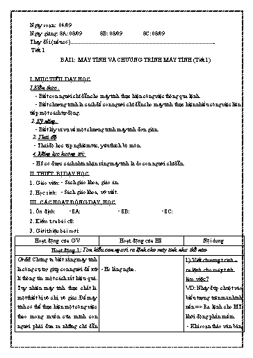 Giáo án Tin học 8 chương trình cả năm