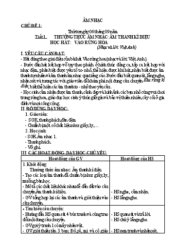 Kế hoạch bài dạy cả năm Âm nhạc Lớp 1 Kết Nối Tri Thức