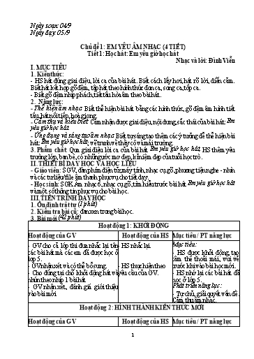 Kế hoạch bài dạy cả năm Âm nhạc Lớp 6 Cánh Diều