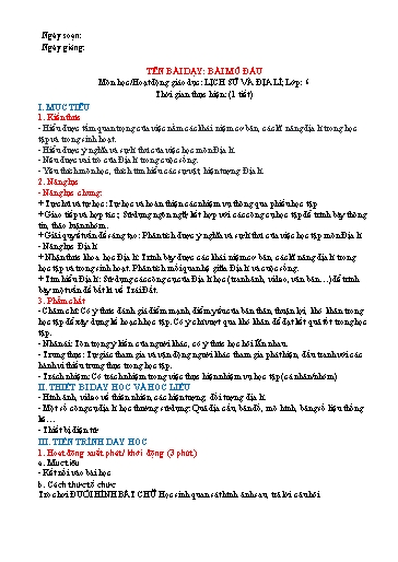 Kế hoạch bài dạy cả năm Địa lí 6 sách Kết Nối Tri Thức