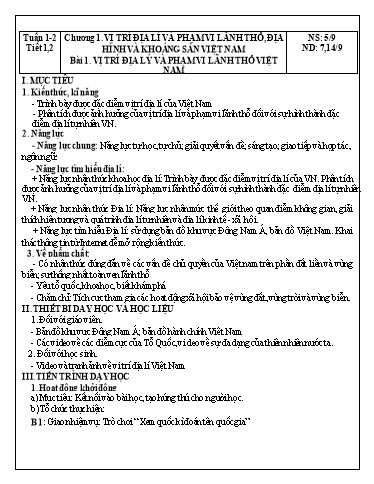 Kế hoạch bài dạy cả năm Địa lí Lớp 8 Kết Nối Tri Thức