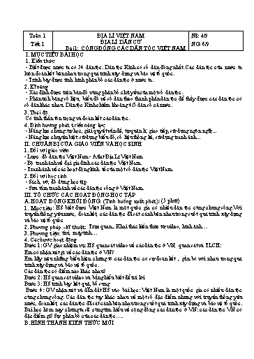 Kế hoạch bài dạy cả năm Địa lí Lớp 9