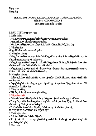 Kế hoạch bài dạy cả năm Giáo dục công dân Lớp 8