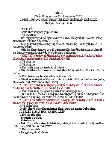 Kế hoạch bài dạy cả năm Giáo dục địa phương (Quảng Nam) Lớp 8