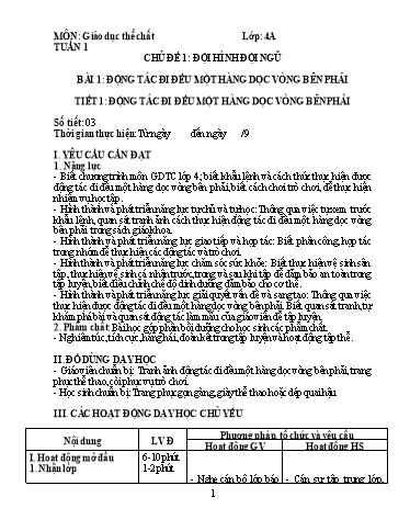 Kế hoạch bài dạy cả năm Giáo dục thể chất Lớp 4 Cánh Diều