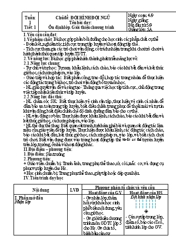 Kế hoạch bài dạy cả năm Giáo dục thể chất Lớp 5