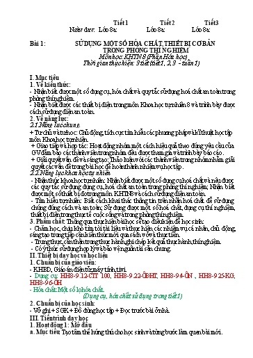 Kế hoạch bài dạy cả năm Khoa học tự nhiên Lớp 8 Kết Nối Tri Thức