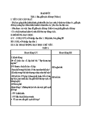Kế hoạch bài dạy cả năm môn Đạo đức Lớp 1 Kết nối tri thức
