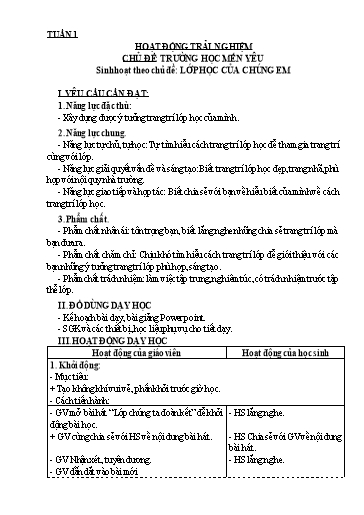 Kế hoạch bài dạy cả năm môn Hoạt động trải nghiệm 3 Cánh Diều