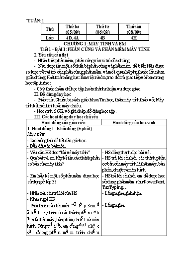 Kế hoạch bài dạy cả năm môn Tin học Lớp 4
