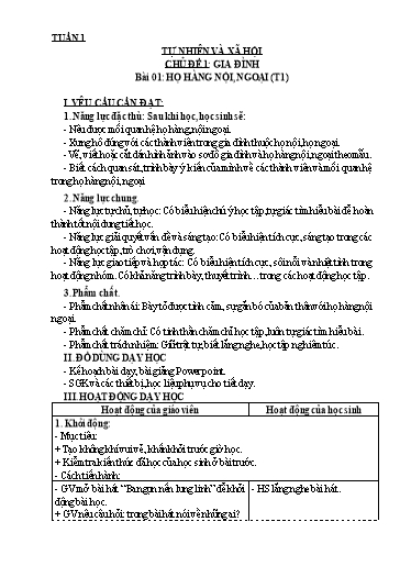 Kế hoạch bài dạy cả năm môn Tự nhiên và Xã hội 3 Cánh diều
