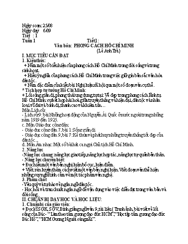 Kế hoạch bài dạy cả năm Ngữ văn 9