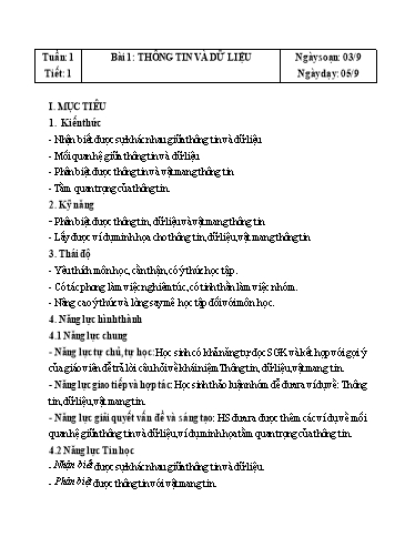 Kế hoạch bài dạy cả năm Tin học 6 Sách Kết Nối Tri Thức