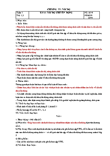 Kế hoạch bài dạy cả năm Vật lí Lớp 7 Kết Nối Tri thức