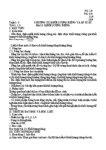 Kế hoạch bài dạy cả năm Vật lí Lớp 8 Kết Nối Tri Thức