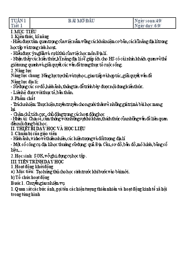 Kế hoạch bài dạy Địa lí 6 Kết Nối Tri Thức cả năm