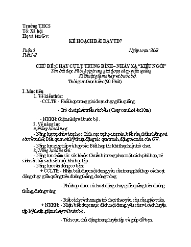 Kế hoạch bài dạy Giáo dục thể chất 7 Kết Nối Tri Thức cả năm