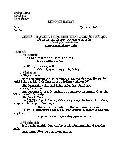 Kế hoạch bài dạy Giáo dục thể chất 8 Kết Nối Tri Thức cả năm
