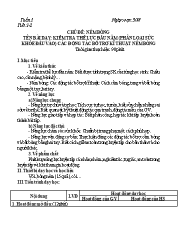 Kế hoạch bài dạy Giáo dục thể chất Lớp 6 Kết Nối Tri Thức cả năm