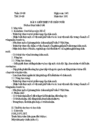 Kế hoạch bài dạy học kì 2 Công nghệ 7 Kết Nối Tri Thức