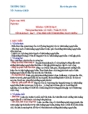 Kế hoạch bài dạy học kì 2 Giáo dục công dân 6 Chân Trời Sáng Tạo