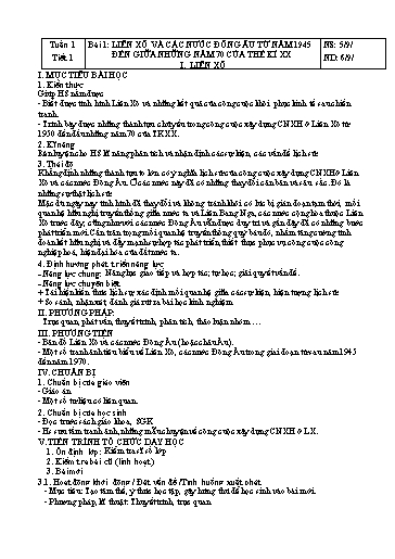 Kế hoạch bài dạy Lịch sử Lớp 9 cả năm