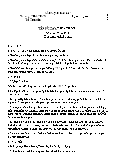 KHBD cả năm Hình học 8 Kết Nối Tri Thức