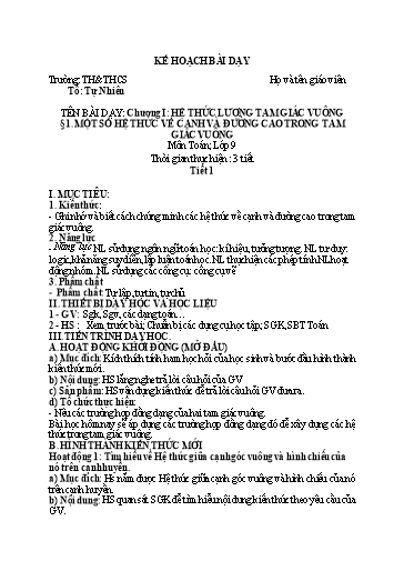 KHBD cả năm Hình học Lớp 9