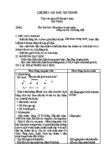 KHBD cả năm môn Âm nhạc Lớp 2