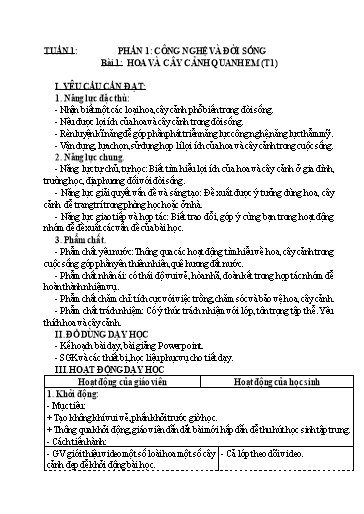 KHBD cả năm môn Công nghệ Lớp 4 Chân trời sáng tạo