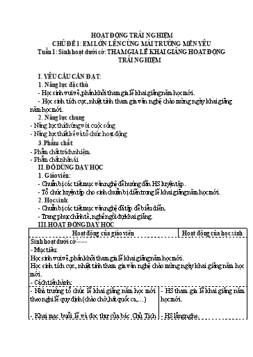 KHBD cả năm môn HĐTN 4 Chân trời sáng tạo