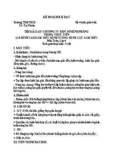 KHBD cả năm phần Hình Học Lớp 6 Kết Nối Tri Thức