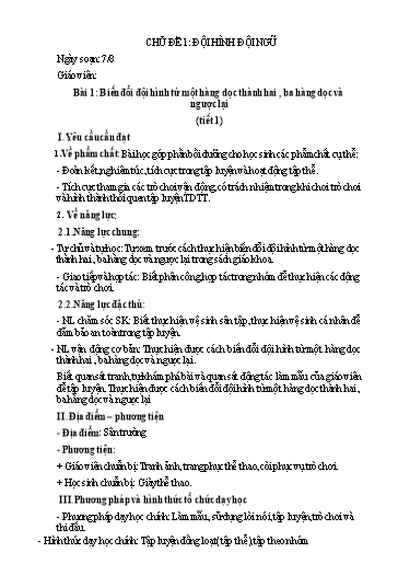 KHBD cả năm theo công văn 2345 Giáo dục thể chất Lớp 3 Chân Trời Sáng Tạo
